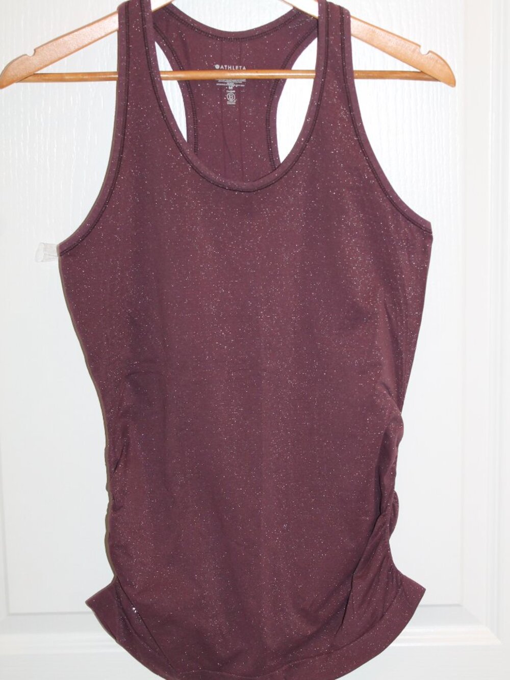 Athleta Maroon with Silver Shimmer Racerback Tank Top Size M